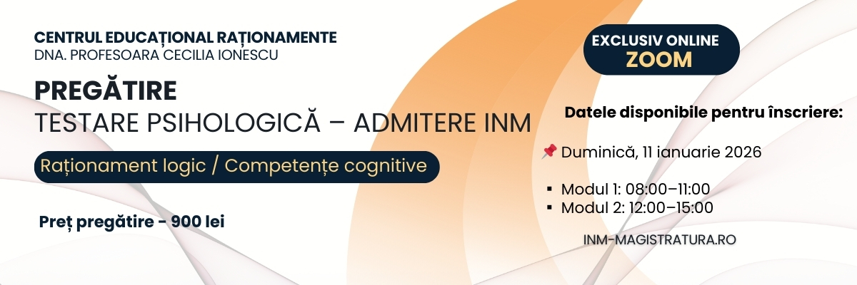 Pregătire testare psihologică 2026 - INM