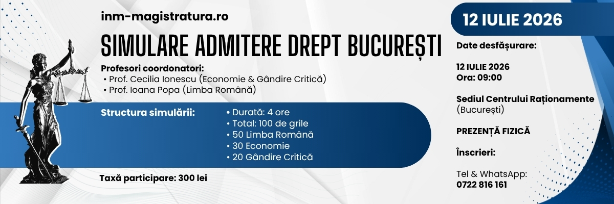 Simulare admitere drept 2026