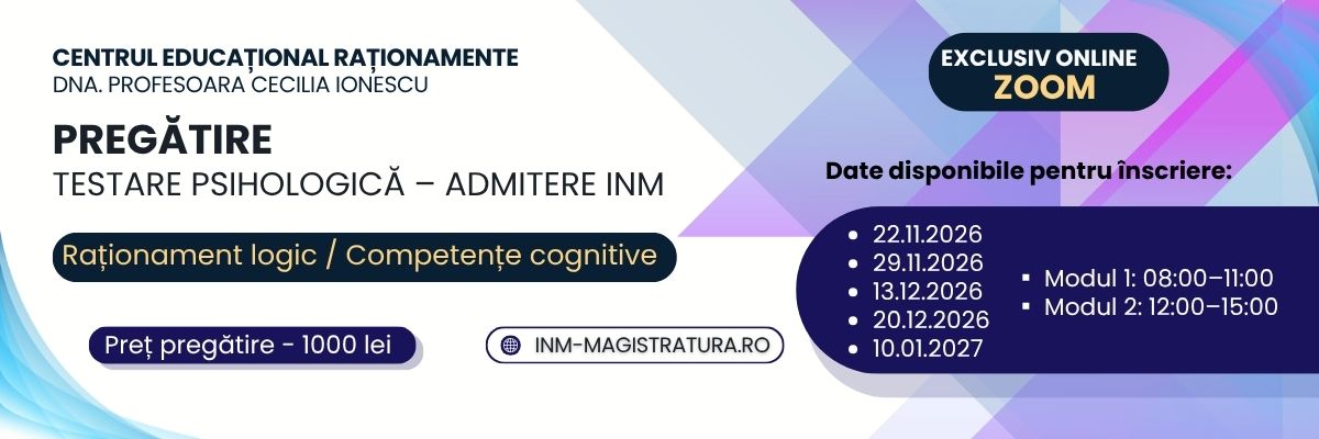Pregătire testare psihologică 2026 - 2027 - INM